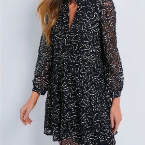 Tuckernuck Nightly Organza Palmerston Dress Black Gold